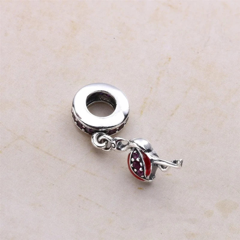 (slika za) PANDORA Flamingo Viseči, Fancy Pink CZ Orange Enamel - 791294CZS - Ogled 3