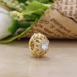 PANDORA Floral Brilliance Charm, prozorno CZ 14K zlato - 750836CZ