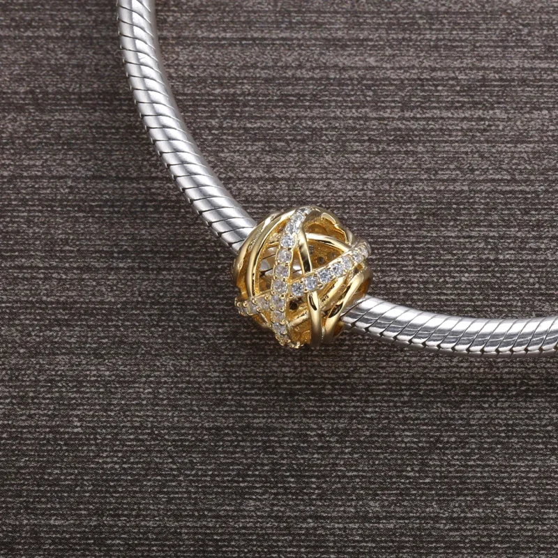 (slika za) PANDORA Galaxy Charm, prozorno CZ 14K zlato - 750827CZ - Ogled 2