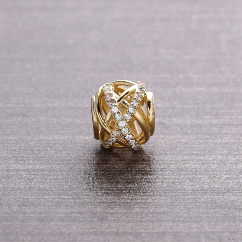(slika za) PANDORA Galaxy Charm, prozorno CZ 14K zlato - 750827CZ - Ogled 3