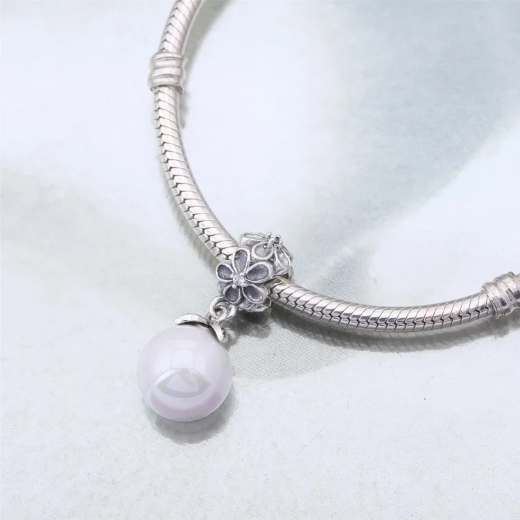 PANDORA Garden odyssey Viseča, bela biserno črna cz - 790858P
