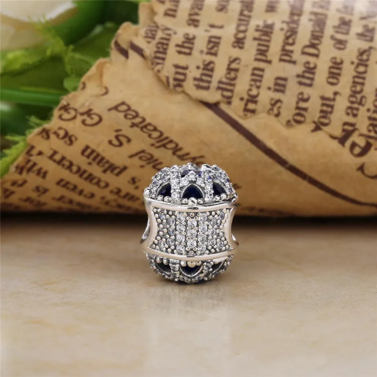 PANDORA Glacial Beauty Charm, švicarski modri kristali in prozoren CZ - 796360NSB
