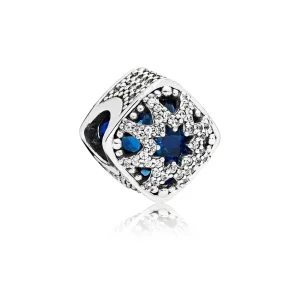 (slika za) PANDORA Glacial Beauty Charm, švicarski modri kristali in prozoren CZ - 796360NSB