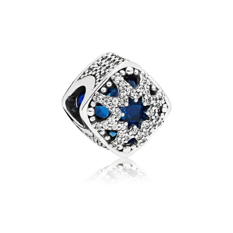 (slika za) PANDORA Glacial Beauty Charm, švicarski modri kristali in prozoren CZ - 796360NSB - Slika izdelka