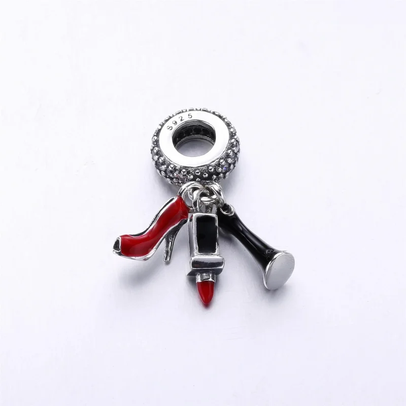 (slika za) PANDORA Glamour Trio, mešani emajl prozoren CZ viseči obesek - 792156ENMX - Ogled 2