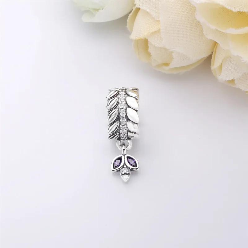 (slika za) PANDORA Grains of Energy Clip, Clear CZ & Purple Enamel - 797591CZ - Ogled 2