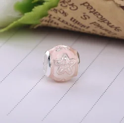 PANDORA HAPPINESS Charm, prozoren krem roza emajl - 796087EN141