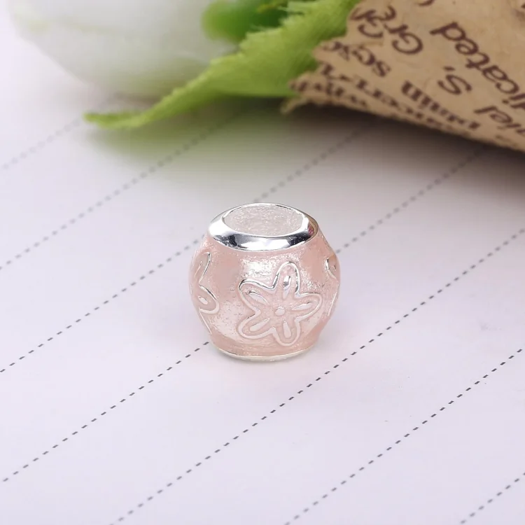 PANDORA HAPPINESS Charm, prozoren krem roza emajl - 796087EN141