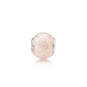 (slika za) PANDORA HAPPINESS Charm, prozoren krem roza emajl - 796087EN141