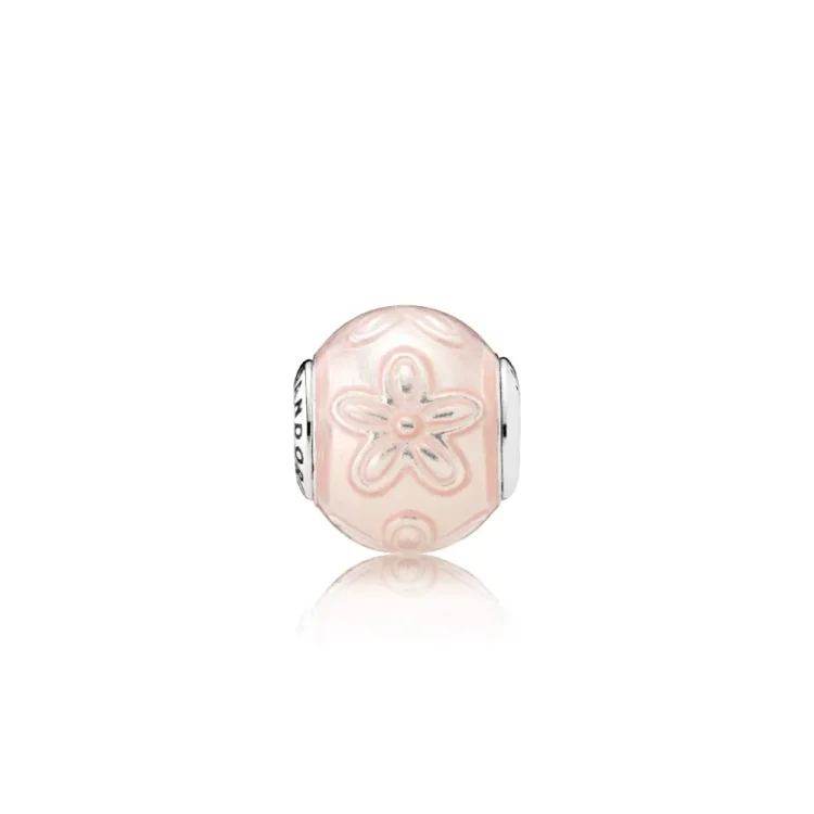 PANDORA HAPPINESS Charm, prozoren krem roza emajl - 796087EN141