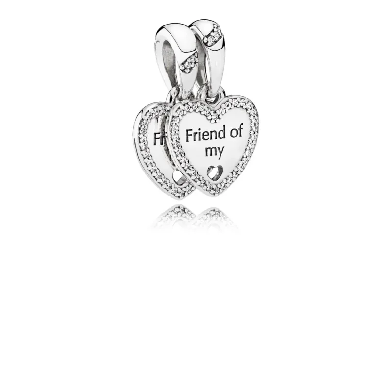 (slika za) PANDORA Hearts of Friendship, prozorni obeski CZ Charm - 792147CZ - Slika izdelka