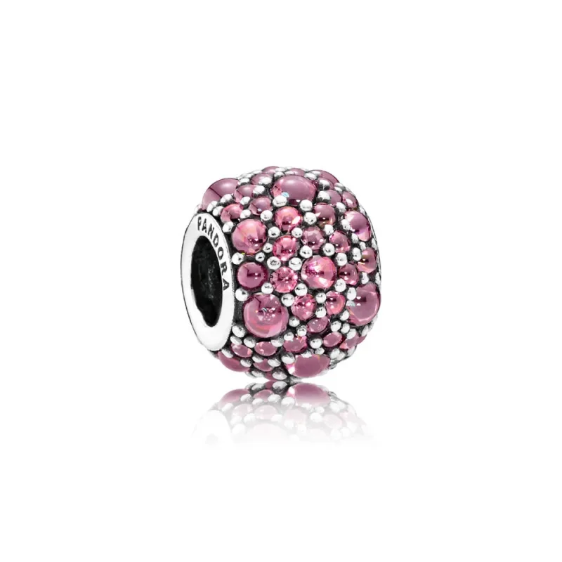 (slika za) PANDORA Honeysuckle Pink Shimmering Droplets Charmora Charm - 791755HCZ