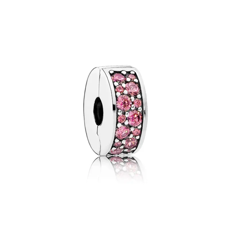 (slika za) PANDORA Honeysuckle Pink Shining Elegance Spacer Clip - 791817HCZ - Slika izdelka