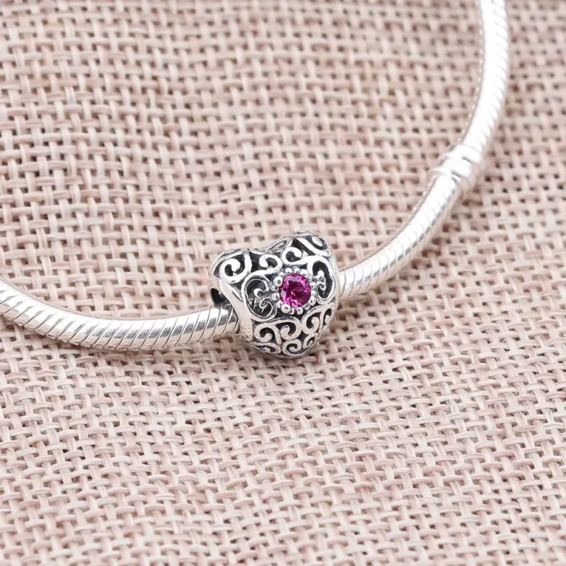 (slika za) PANDORA Julijski obesek s srčkanim rojstnim kamnom - 791784SRU - Ogled 2