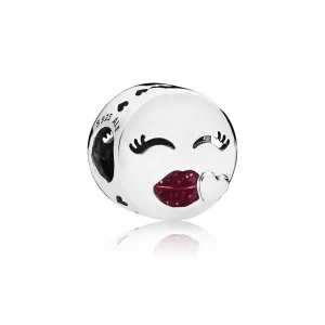 (slika za) PANDORA Kiss Charm, Cerise Glitter Emajl - 796561EN152