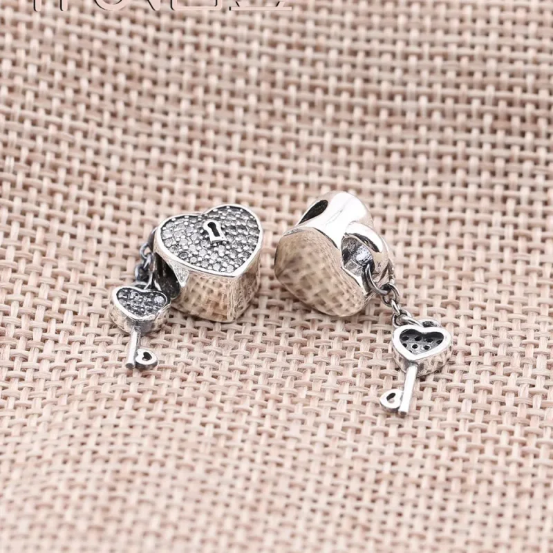 (slika za) PANDORA Ključavnica Ljubezni Srce Charm - 791429CZ - Ogled 3