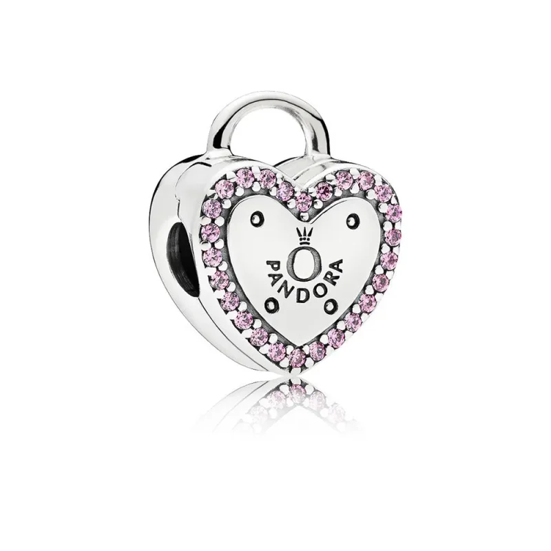 (slika za) PANDORA Lock Your Promise Clip, Fancy Fuchsia Pink CZ - 796556FPC - Slika izdelka