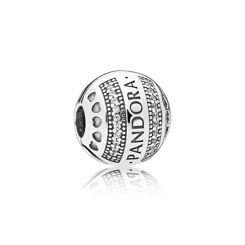 (slika za) PANDORA Logo Srebrna srca - 797433CZ - Slika izdelka