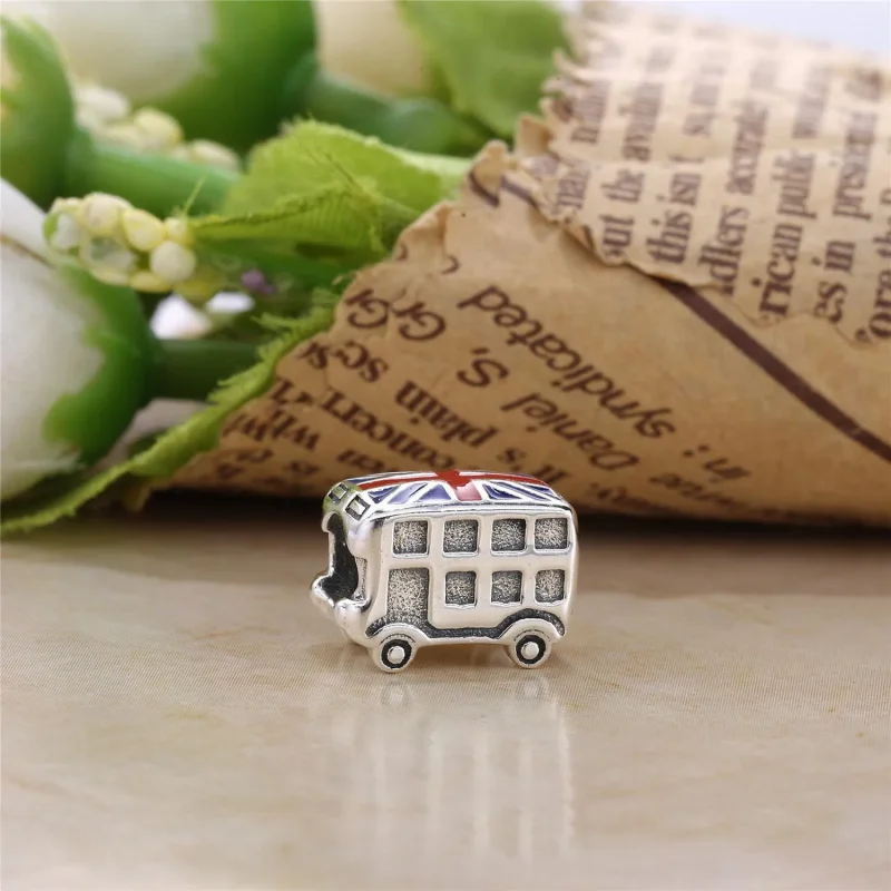 (slika za) PANDORA London bus Charm, modro rdeč emajl - 791049ER - Ogled 2