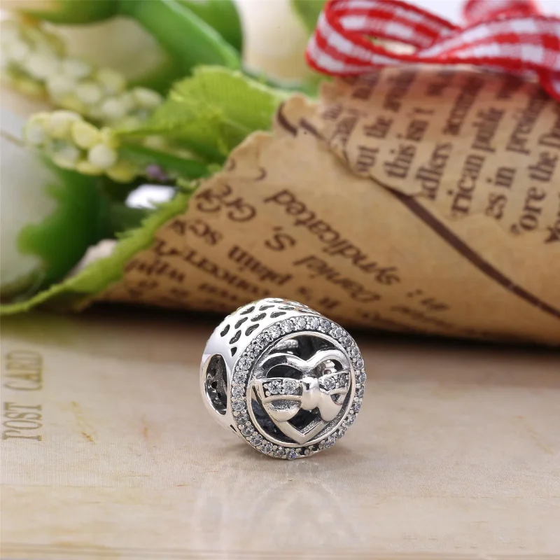 (slika za) PANDORA Loving Ties, Clear CZ Charm - 792146CZ - Ogled 2