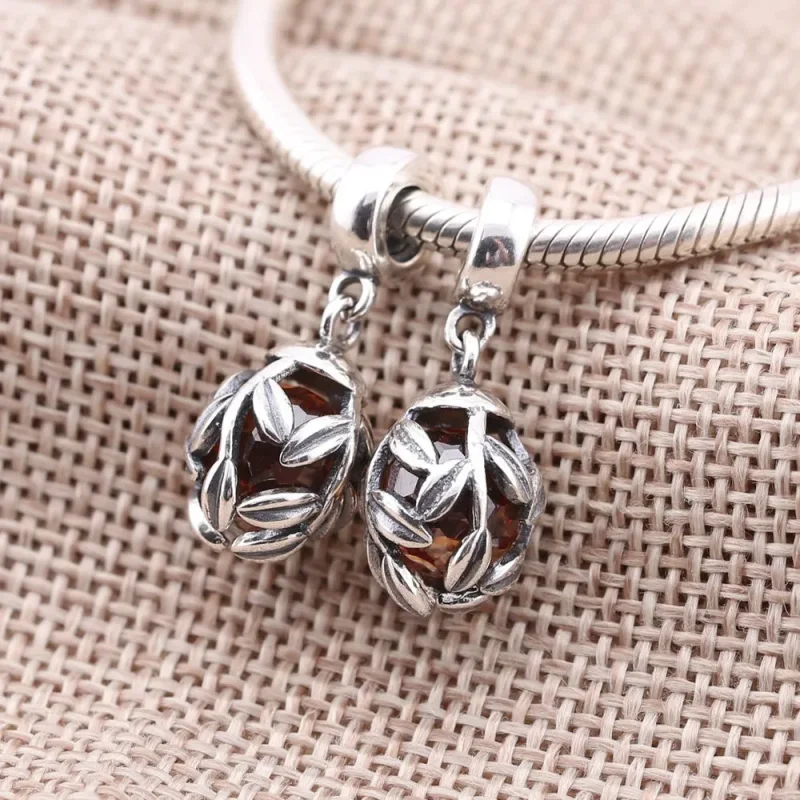 (slika za) PANDORA Lovorjevi listi, zlato obarvan obesek Cz - 791407CCZ - Ogled 2