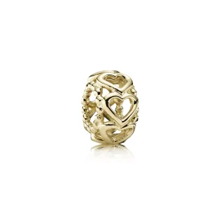 (slika za) PANDORA Lucky In Love Heart Distančnik, 14K zlato - 750813