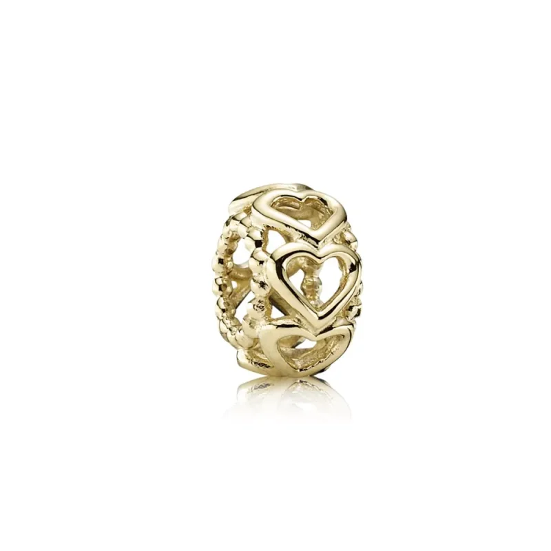 (slika za) PANDORA Lucky In Love Heart Distančnik, 14K zlato - 750813 - Slika izdelka
