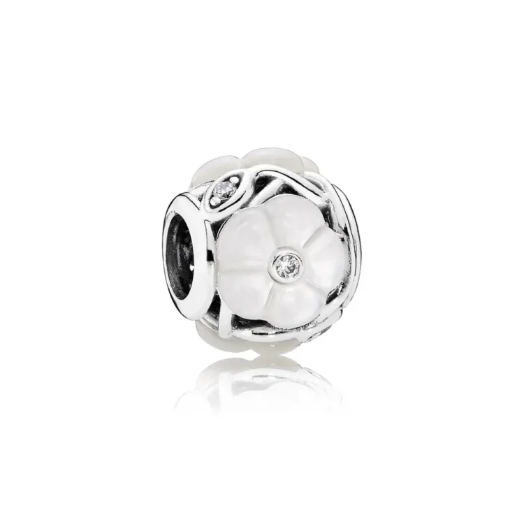 PANDORA Luminous Florals Charm, Mother-Of-Pearl Clear CZ - 791894MOP