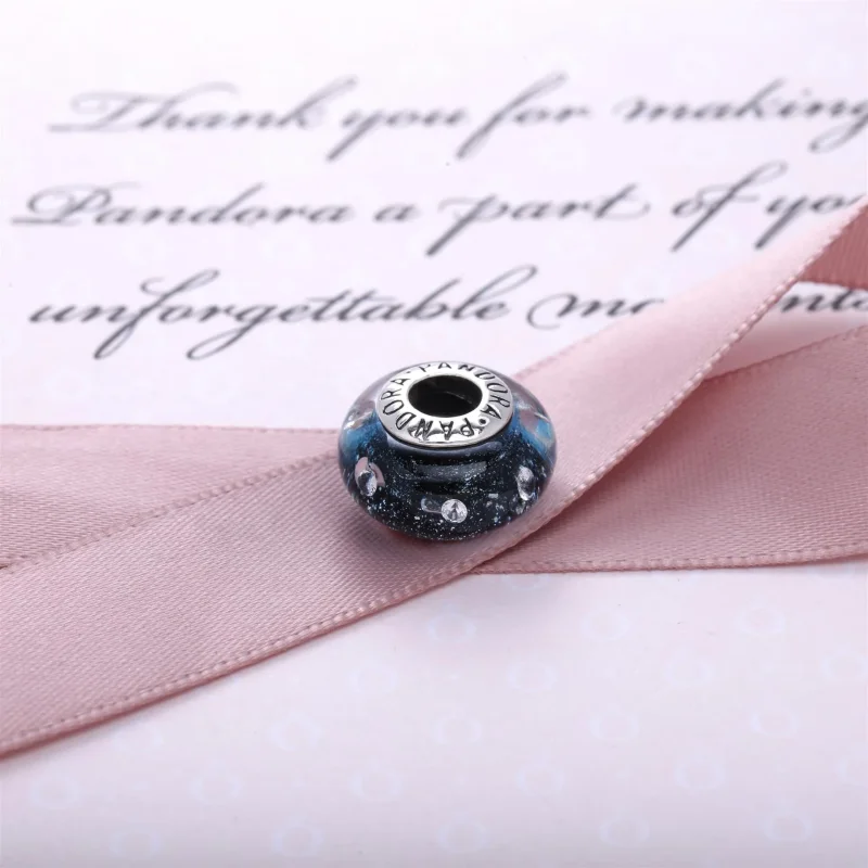 (slika za) PANDORA Midnight Blue Fizzle Murano Bead - 791627CZ - Ogled 2