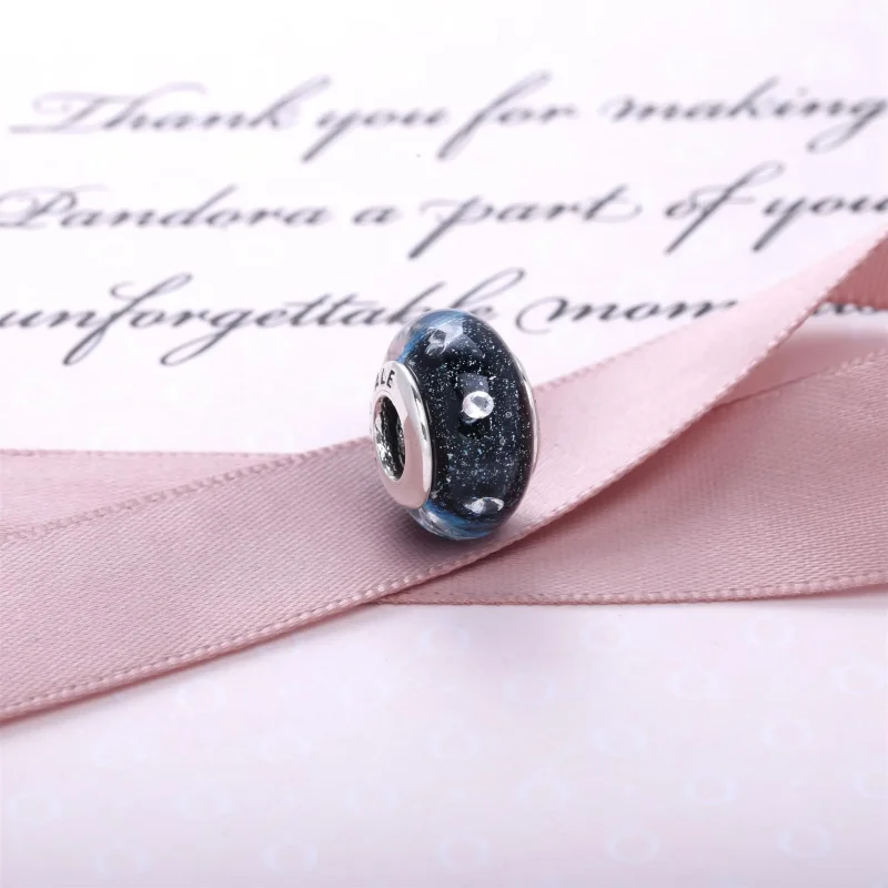 (slika za) PANDORA Midnight Blue Fizzle Murano Bead - 791627CZ - Ogled 3