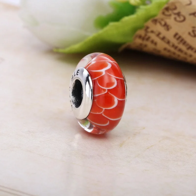 (slika za) PANDORA Mint Glitter Murano Bead - 791668 - Ogled 2
