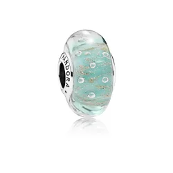 PANDORA Mint Glitter, obesek iz muranskega stekla - 791669