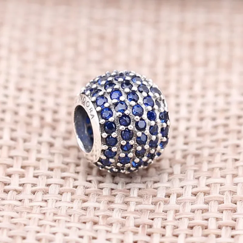 (slika za) PANDORA Modri Pavé kroglični obesek - 791051NCB - Ogled 2