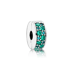 (slika za) PANDORA Mosaic Shining Elegance, večbarvni kristali Teal CZ Spacer - 791817MCZMX