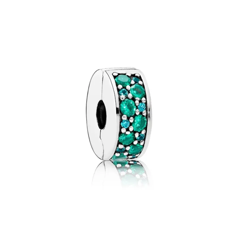 (slika za) PANDORA Mosaic Shining Elegance, večbarvni kristali Teal CZ Spacer - 791817MCZMX - Slika izdelka