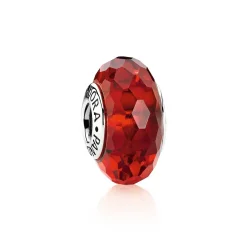 PANDORA muranska perla z rdečimi fasetami - 791066