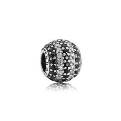 PANDORA Nautical Pavé Lights Charm, črna Crystal Clear C - 791172NCK