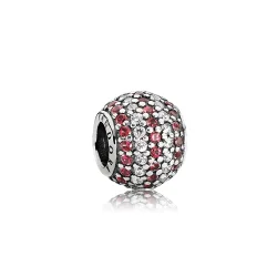 PANDORA navtične pavé luči, rdeč prozoren Cz Charm - 791172CZR