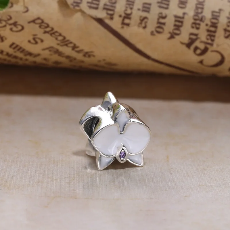 (slika za) PANDORA Obesek bela orhideja - 792074EN12 - Ogled 2