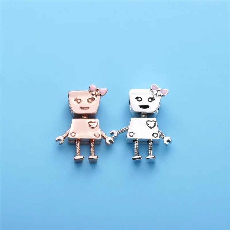 (slika za) PANDORA obesek Bella Bot, roza emajl - 797141EN160 - Ogled 3