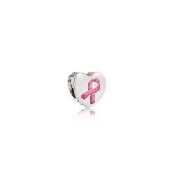 PANDORA Obesek Hope Ribbon, roza emajl - ENG792015-1
