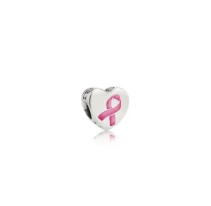 (slika za) PANDORA Obesek Hope Ribbon, roza emajl - ENG792015-1