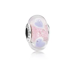 PANDORA obesek iz muranskega stekla Plentiful Hearts - 796599CZ