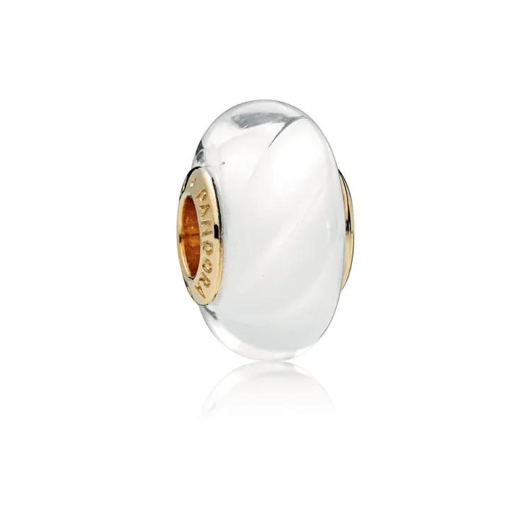 PANDORA obesek iz muranskega stekla Shine White Waves - 767160