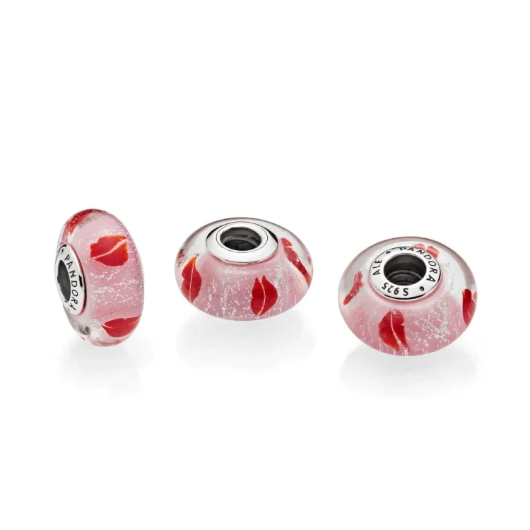 PANDORA obesek Kisses All Around, Murano steklo - 796598