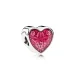 PANDORA Obesek Latin Love Heart, prozoren cerize emajl - 792048EN117