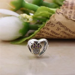 PANDORA Obesek Mickey and Minnie Together, Clear CZ - PX00295-1