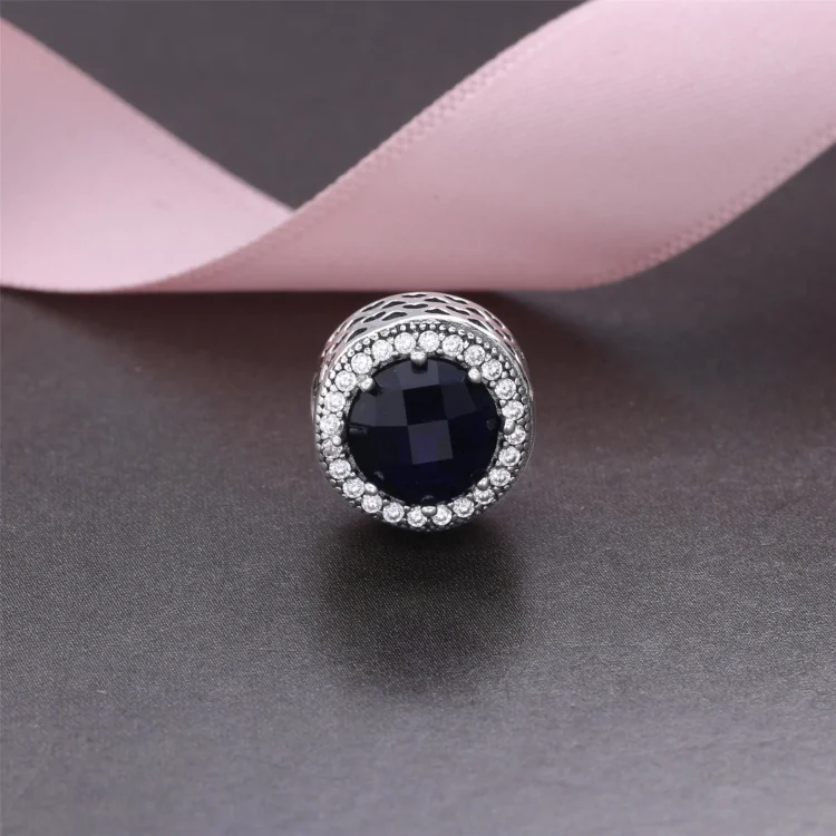 PANDORA obesek Midnight Blue Radiant Hearts - 791725NMB