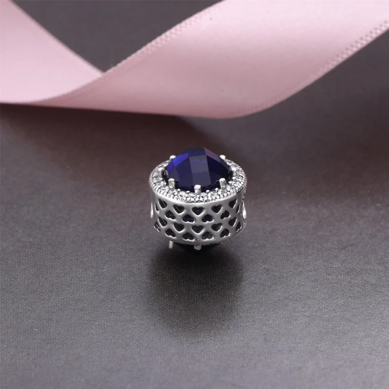 (slika za) PANDORA obesek Midnight Blue Radiant Hearts - 791725NMB - Ogled 3