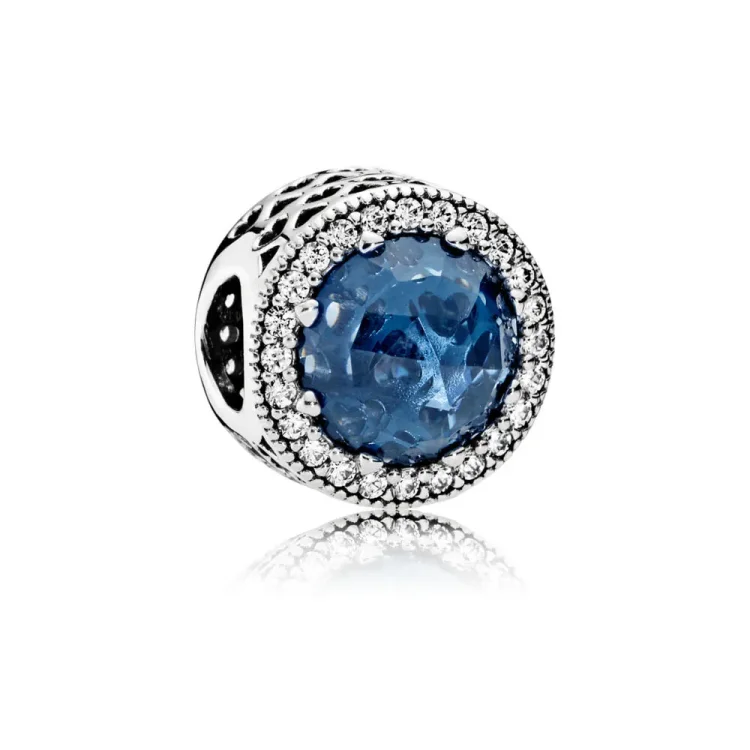 PANDORA obesek Midnight Blue Radiant Hearts - 791725NMB